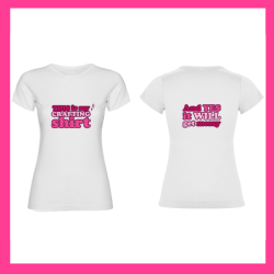 T-shirt blanc - texte rose "This is my crafting shirt"