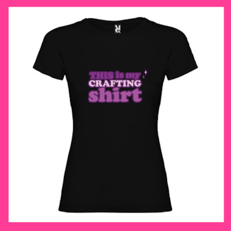 T-shirt noir - texte violet "This is my crafting shirt"