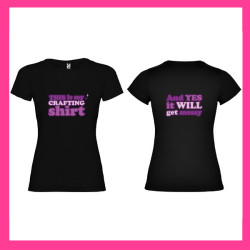 T-shirt noir - texte violet "This is my crafting shirt"